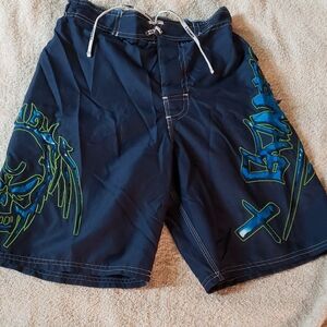 Kids Navy Graphic Shorts
